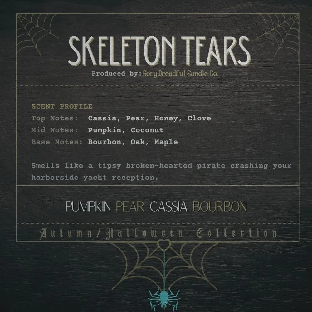 Skeleton Tears Sizzling Room Salt Crystal Potpourri: Pumpkin Pear Cassia Bourbon